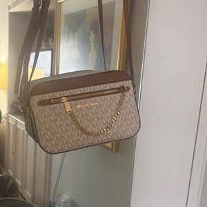 Michael Kors Tan and Cream Crossbody Bag